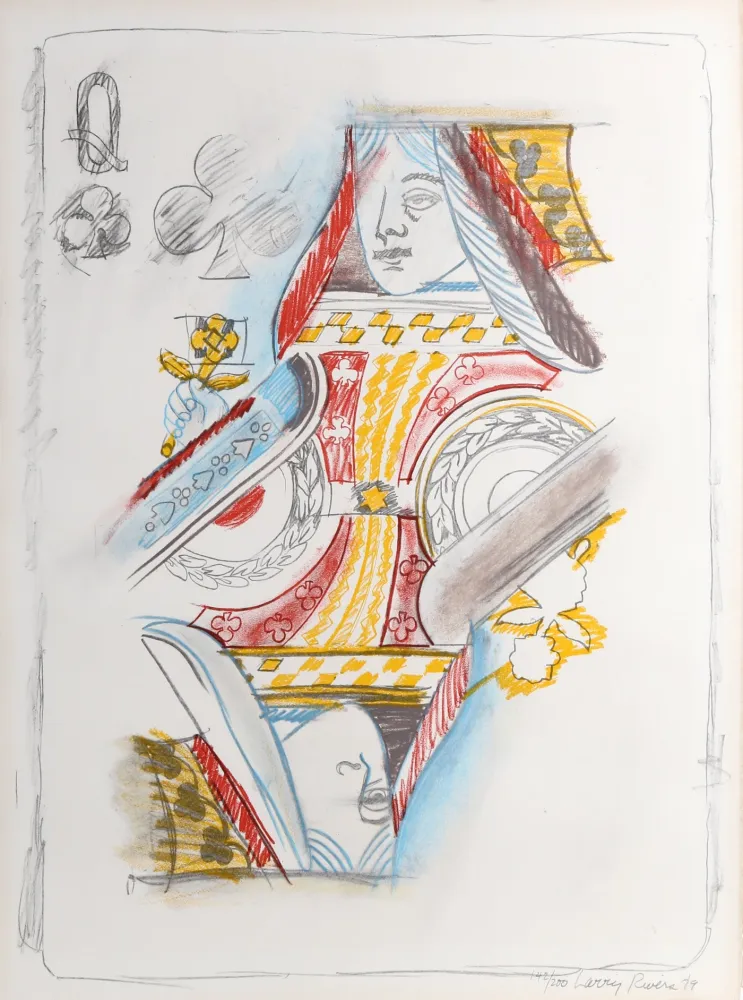 Lithograph Rivers - Queen of Clubs