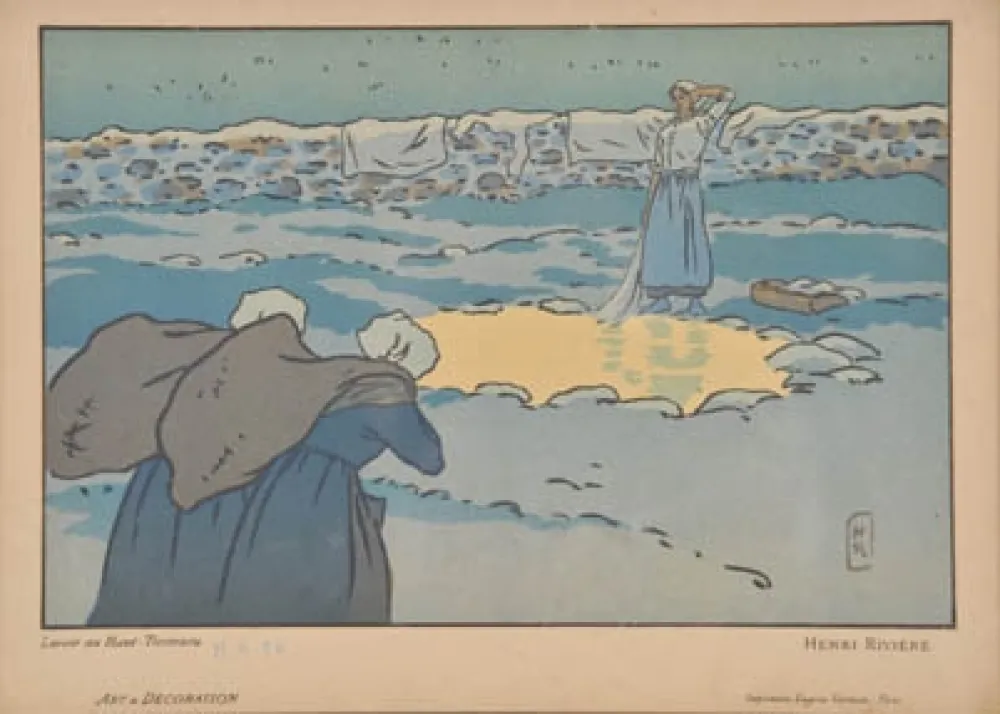 Lithograph Riviere - Lavoir au Haut-Trestraou