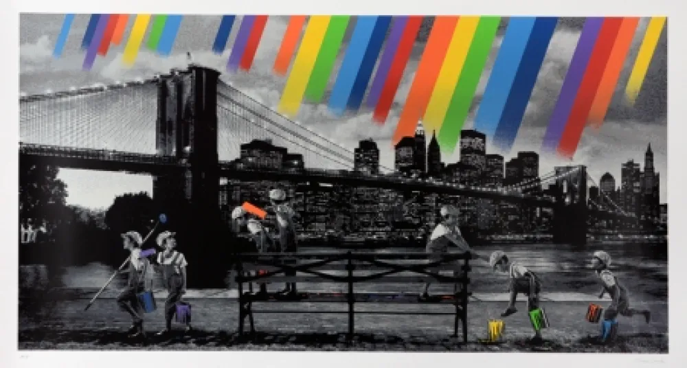 Screenprint Roamcouch - Brooklyn Bridge - Mono