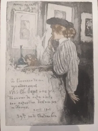 Aquatint Robbe - Untitled (Invitation to an exhibition)