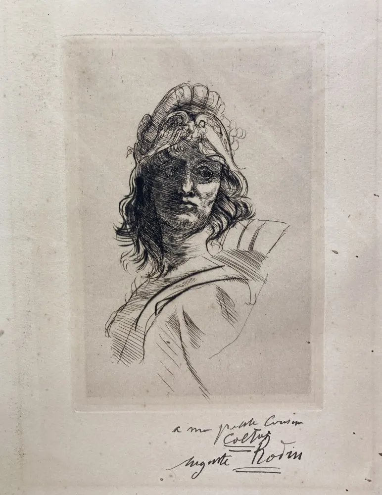 Drypoint Rodin - Buste de Bellona