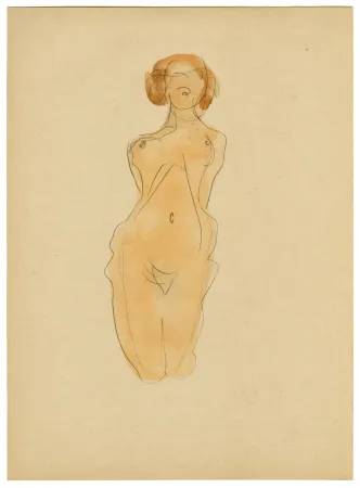 Lithograph Rodin - Nu