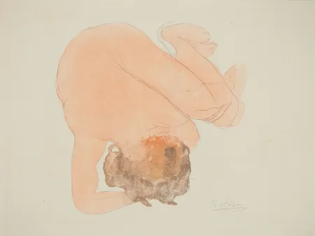 Lithograph Rodin - Nu assoupi