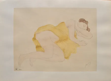 Etching Rodin - Nu couché