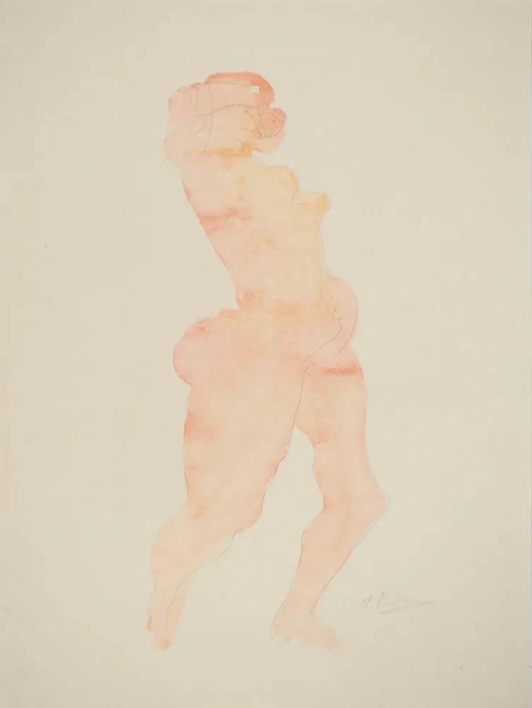 Lithograph Rodin - Nu dansant
