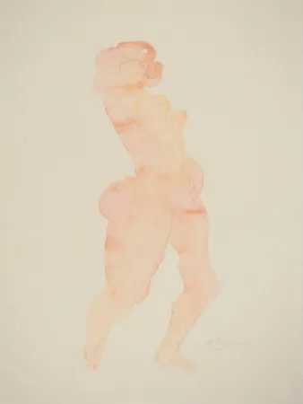 Lithograph Rodin - Nu dansant