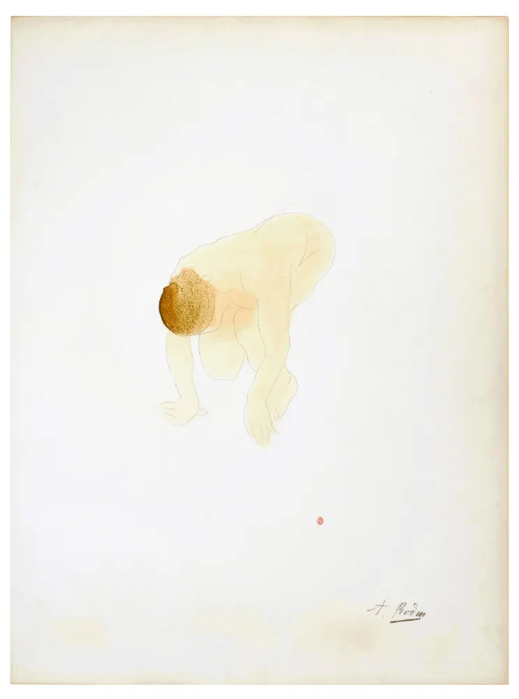Lithograph Rodin - Nu de femme