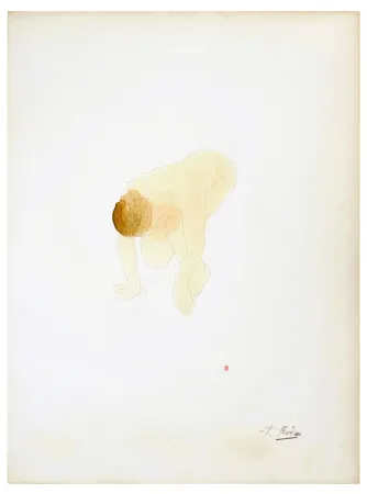 Lithograph Rodin - Nu de femme