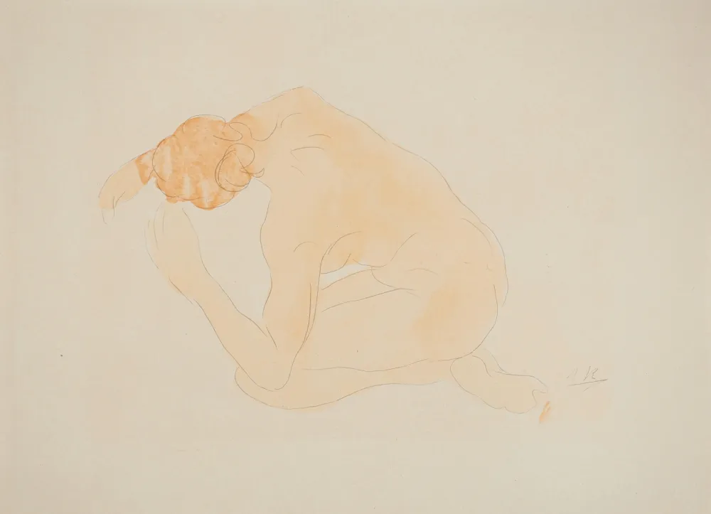 Lithograph Rodin - Nu s'étirant