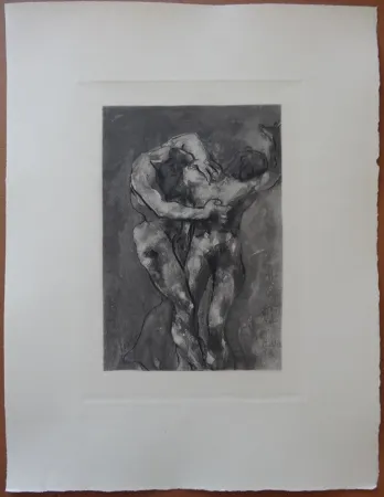 Engraving Rodin - The Fight