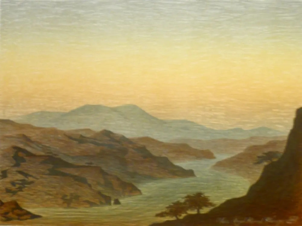 Lithograph Rodrigo - E come arivi grandi si convenne ver lo fiumerea