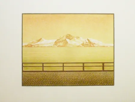 Lithograph Rodrigo - Las grandes montanas por las que el agua desciende