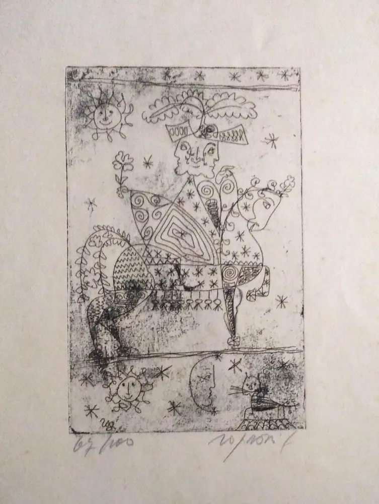 Etching And Aquatint Rognoni - Auguri di Natale 1960