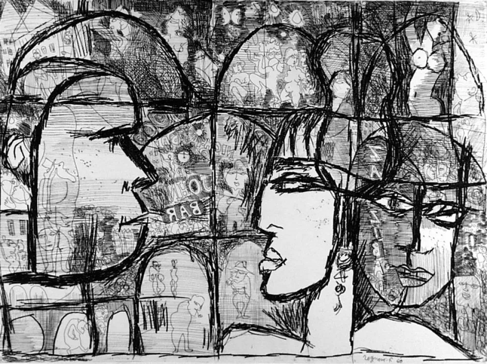 Engraving Rognoni - Genova, via Gramsci