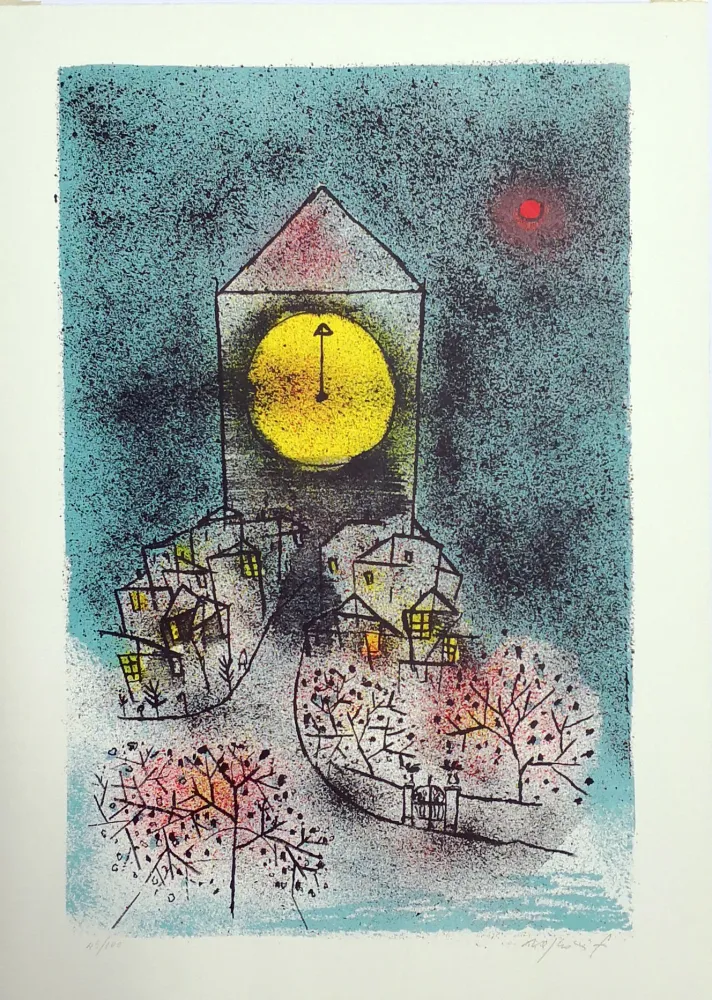 Lithograph Rognoni - Notturno