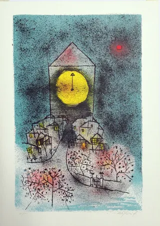 Lithograph Rognoni - Notturno