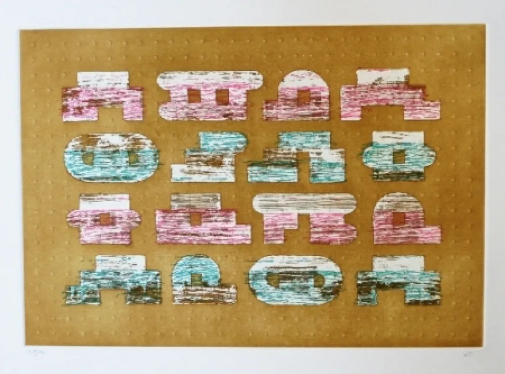 Etching And Aquatint Rojo - Codice 2