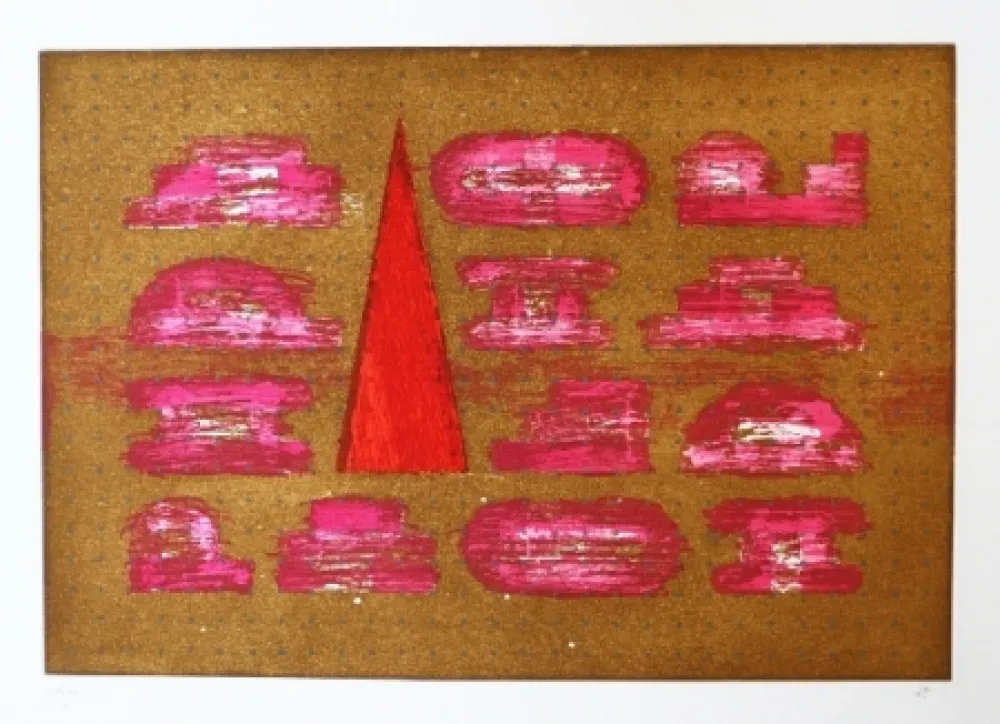 Etching And Aquatint Rojo - Codices 5