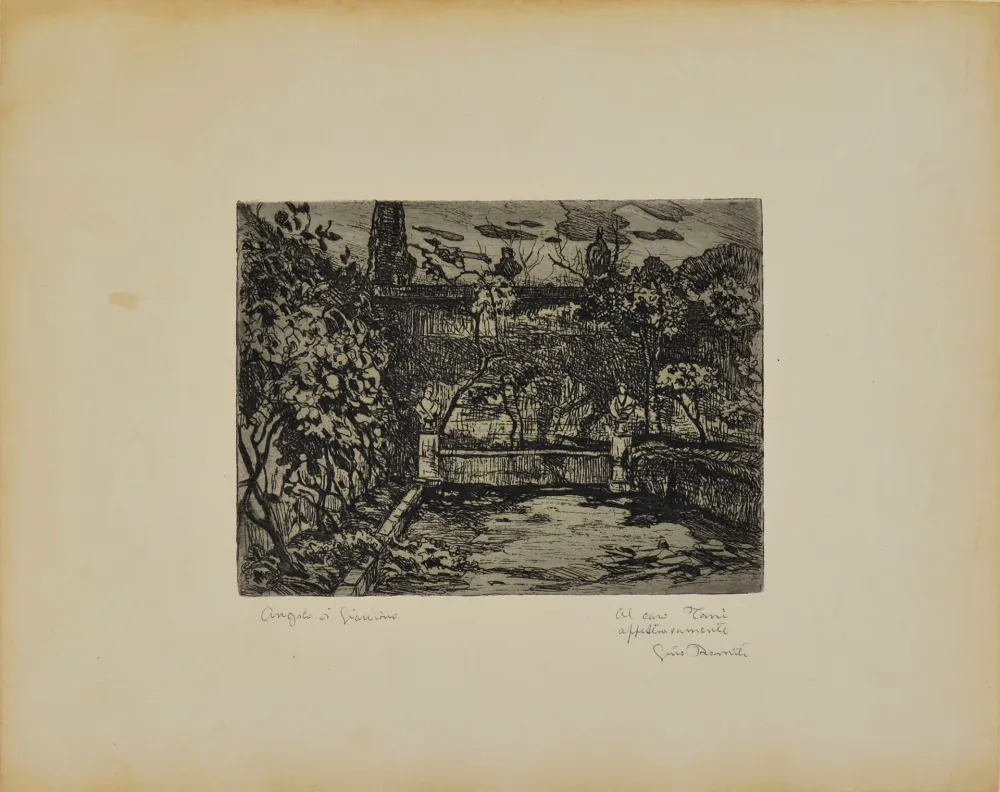 Engraving Romiti - ANGOLO DI GIARDINO