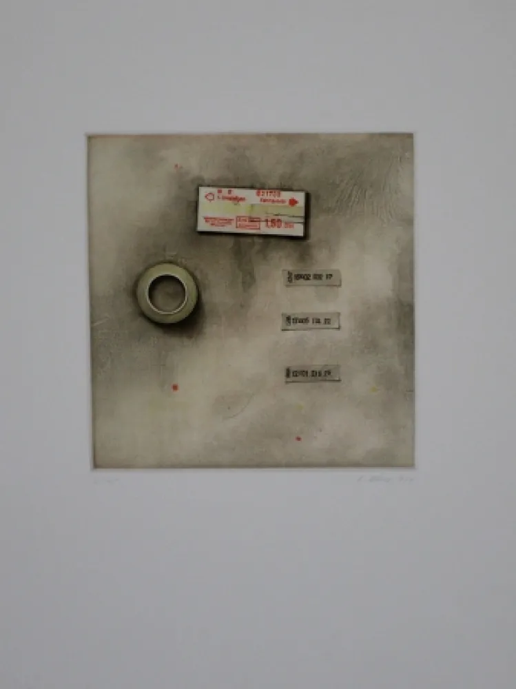 Etching And Aquatint Rösel - Die Fahrkarte wurde angerissen