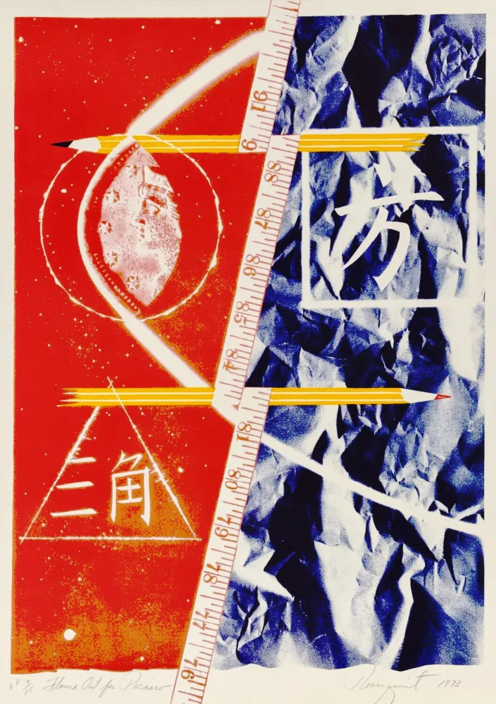 Lithograph Rosenquist - Flame out for Picasso