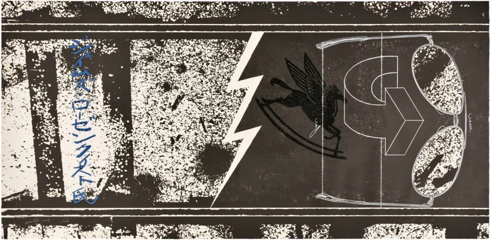 Lithograph Rosenquist - Rails