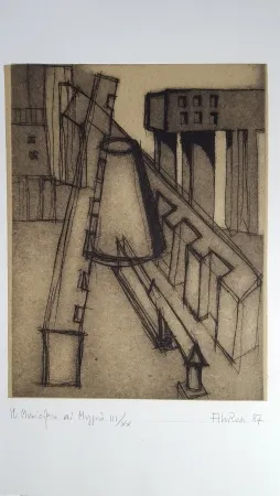 Etching And Aquatint Rossi - Il municipio di Muggiò