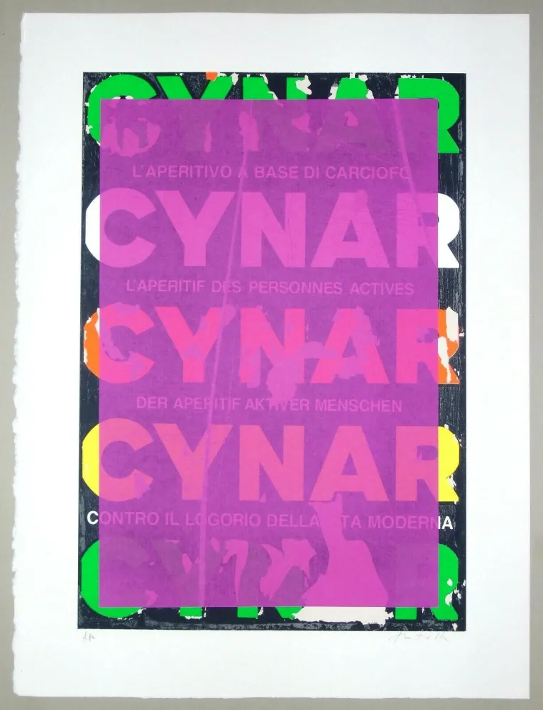 Screenprint Rotella - Blank Cynar (fucsia)