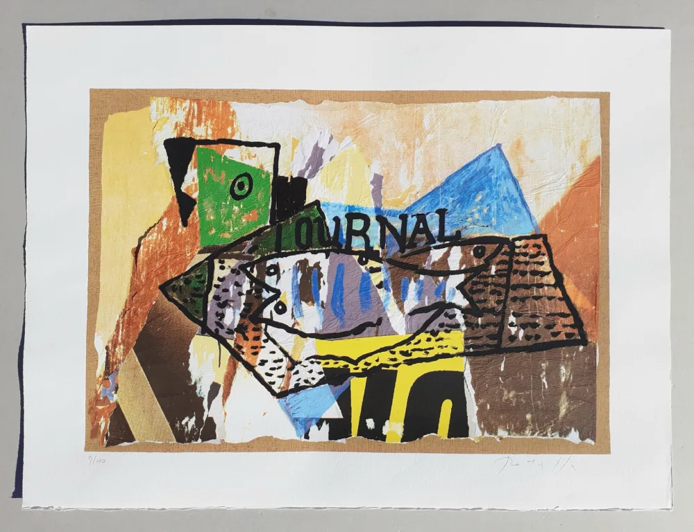 Screenprint Rotella - Il giornale di Picasso
