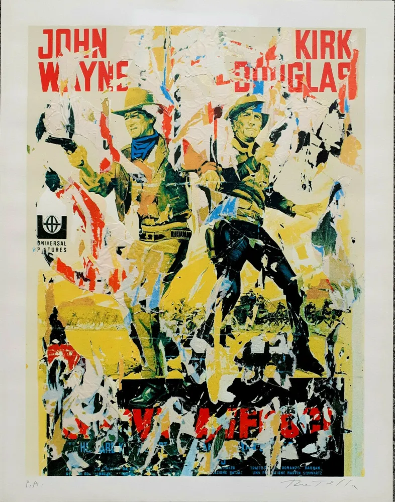 Screenprint Rotella - John Wayne - Kirk Douglas