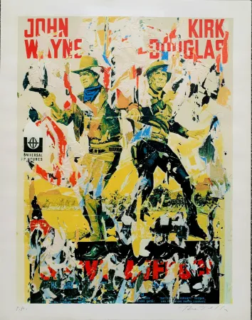 Screenprint Rotella - John Wayne - Kirk Douglas