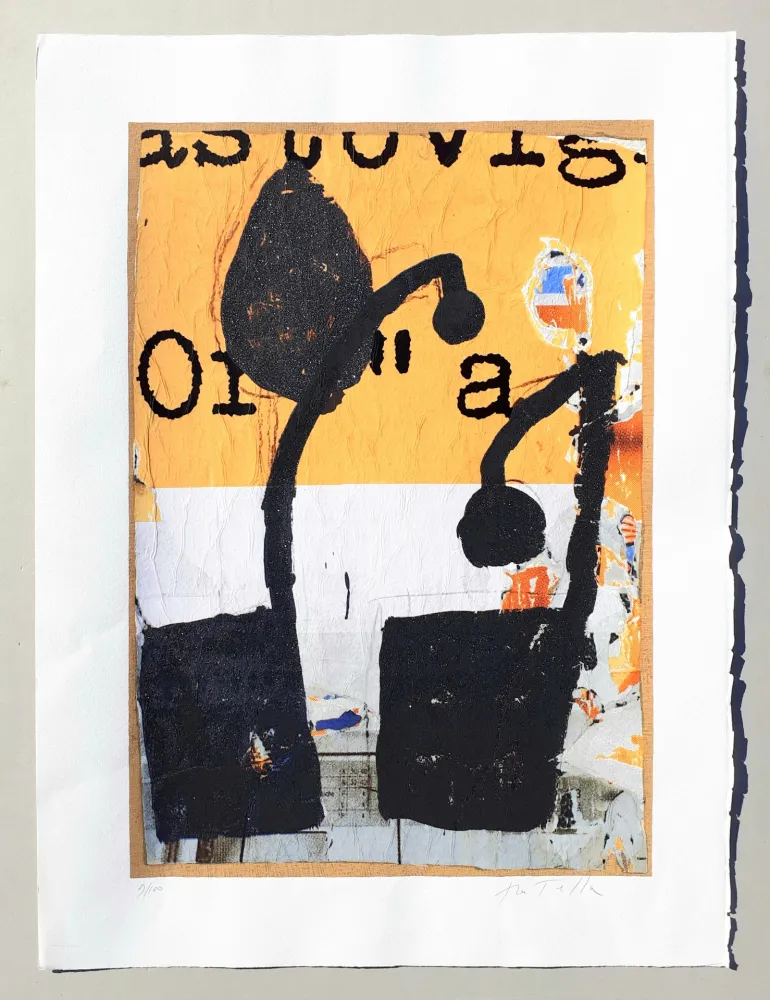 Screenprint Rotella - Mirò in nero