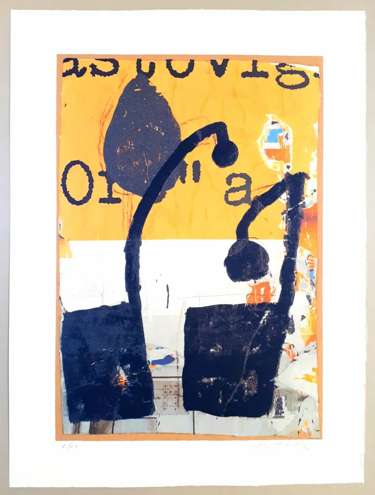 Screenprint Rotella - Mirò in nero