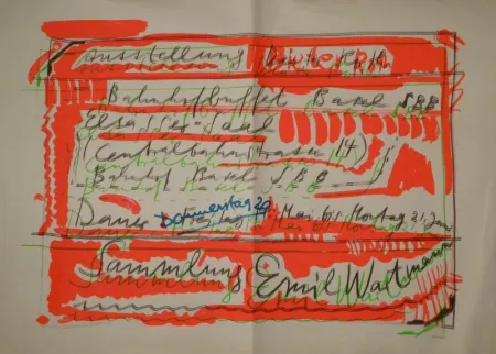 Screenprint Roth - „Ausstellung Dieter Roth / Bahnhofbuffet Basel SBB...