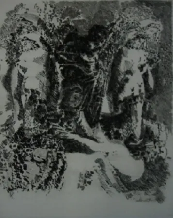 Etching And Aquatint Rouan  - Selon ses faces 1