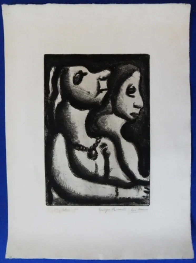 Etching Rouault - Deux femmes