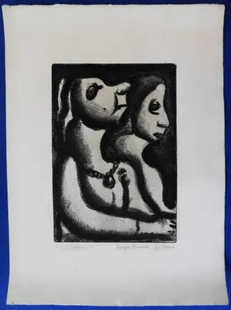 Etching Rouault - Deux femmes