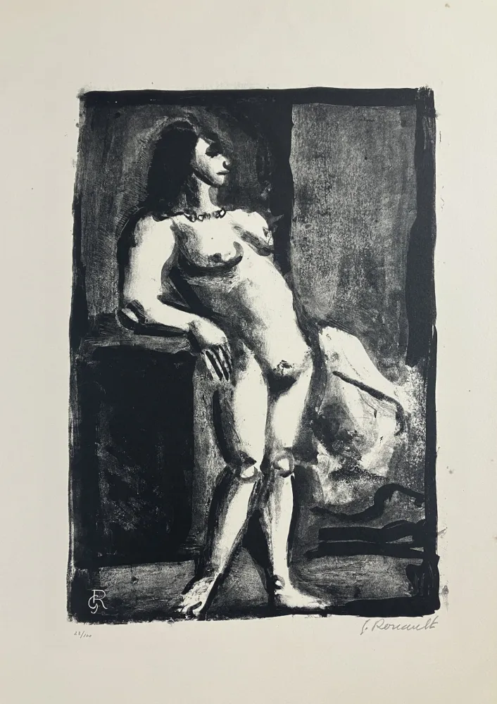 Lithograph Rouault - Fille, 1926