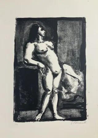 Lithograph Rouault - Fille, 1926
