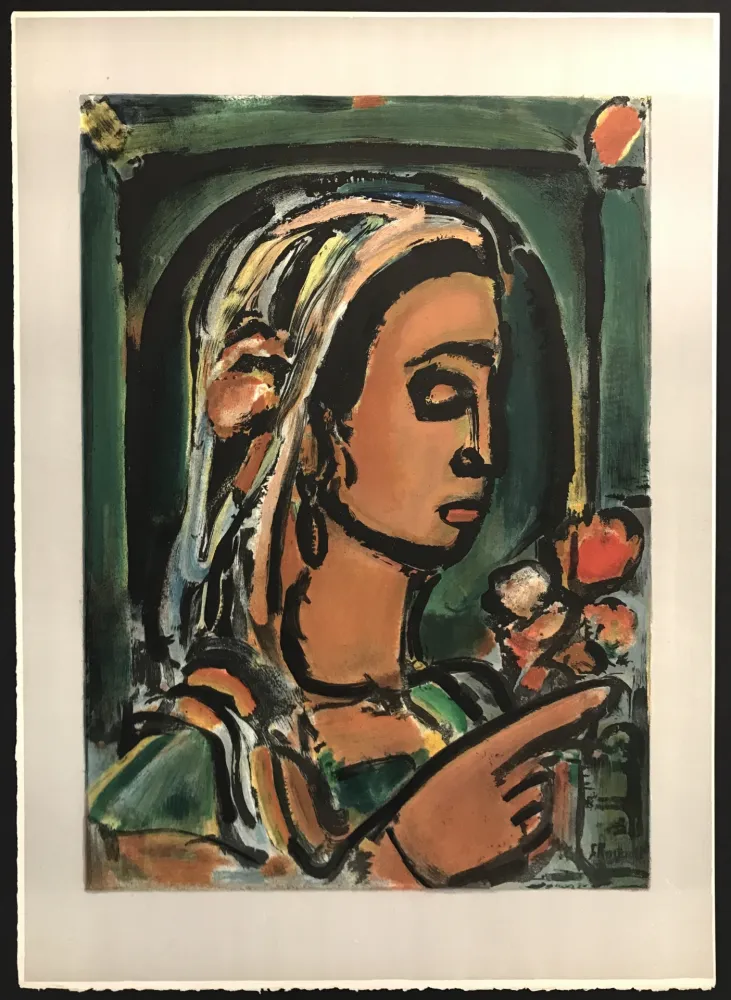Lithograph Rouault - La Sybille