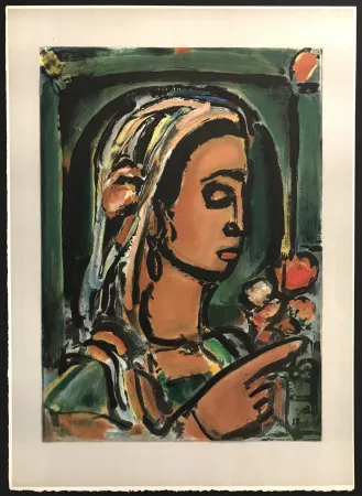Lithograph Rouault - La Sybille