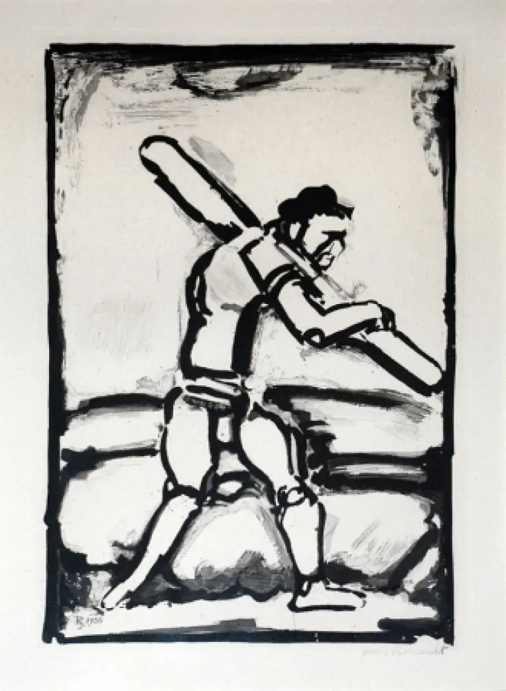 Etching And Aquatint Rouault - Le Vieil Homme Chemine (Old Man Walking)