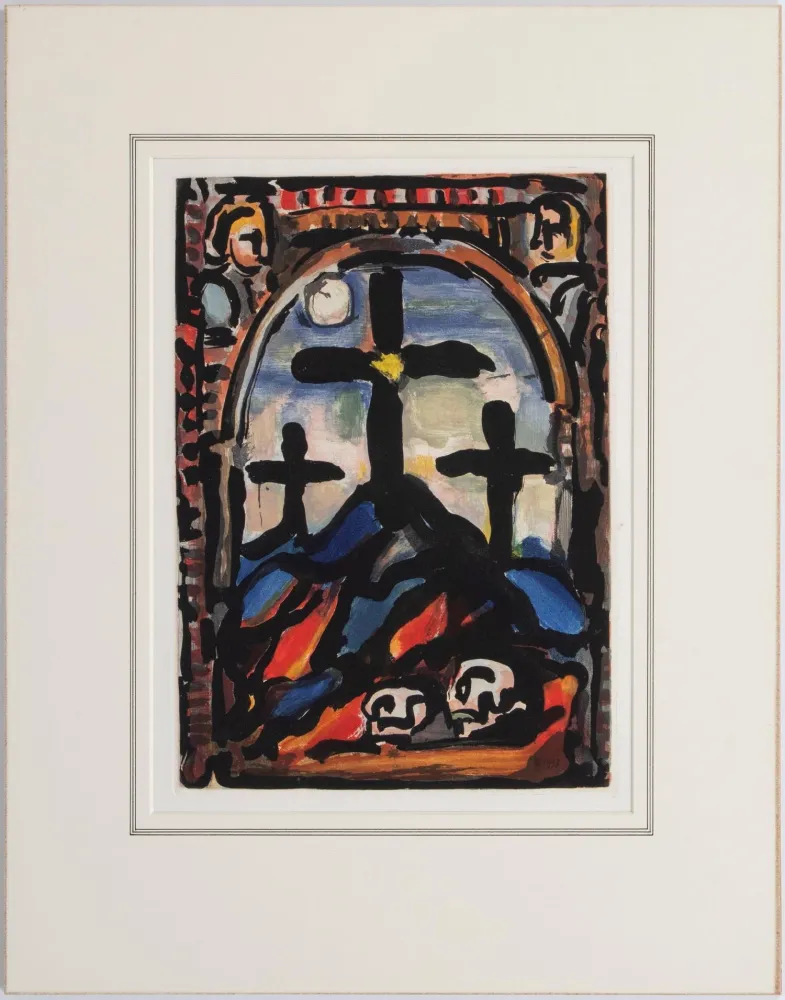 Aquatint Rouault - Les tres croix