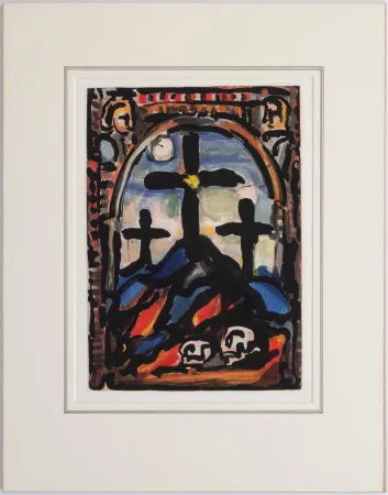 Aquatint Rouault - Les tres croix