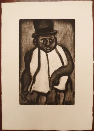 Etching Rouault - L'homme à l'écharpe
