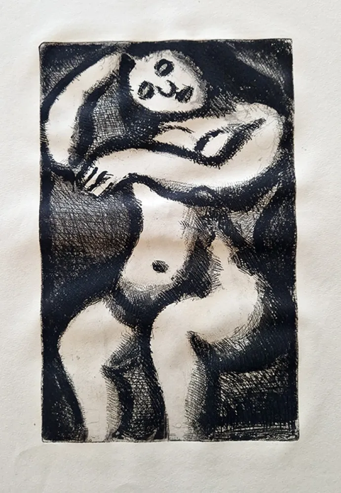 Aquatint Rouault - Nu assis