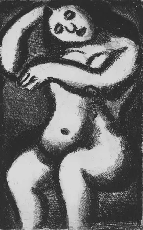 Aquatint Rouault - Nu assis