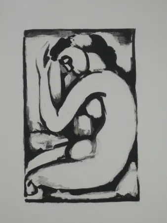 Aquatint Rouault - Nu en berceau