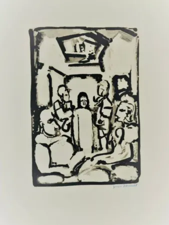 Etching And Aquatint Rouault - Passion W.345 Christ Et Les Exegetes