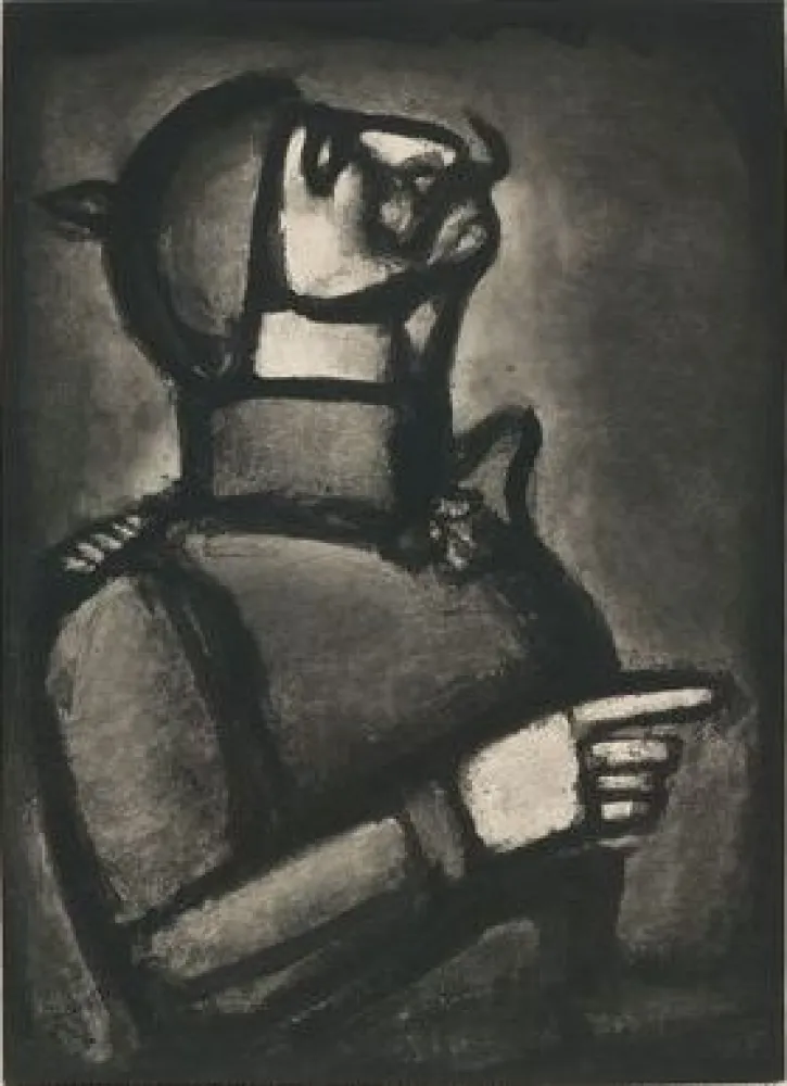 Aquatint Rouault - Plus le coeur est noble, moins le col est roide
